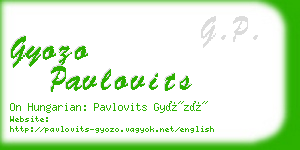 gyozo pavlovits business card
